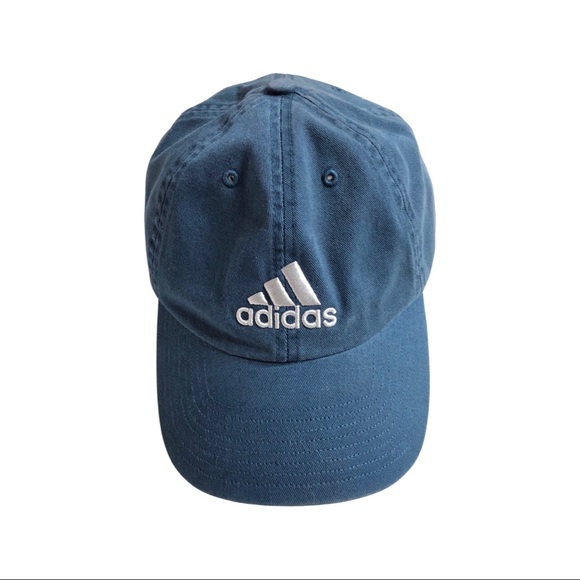 adidas Other - Adidas Blue Cotton Hat with Light Grey Logo Embroidery